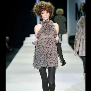 Moschino Fall 2008 Runway Ready Wear silk chiffon red mini dress